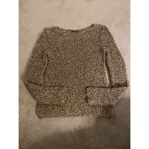 LAUREN JEANS CO RALPH‎ LAUREN WOMEN'S BROWN/BEIGE COTTON KNIT PULLOVER SWEATER M